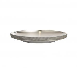 Grey Striped Silver Edge Tray A 