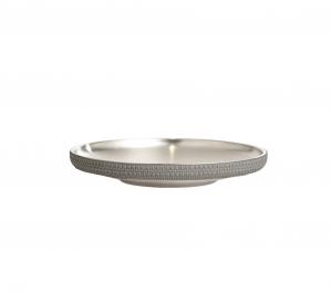 Grey Striped Silver Edge Tray B 